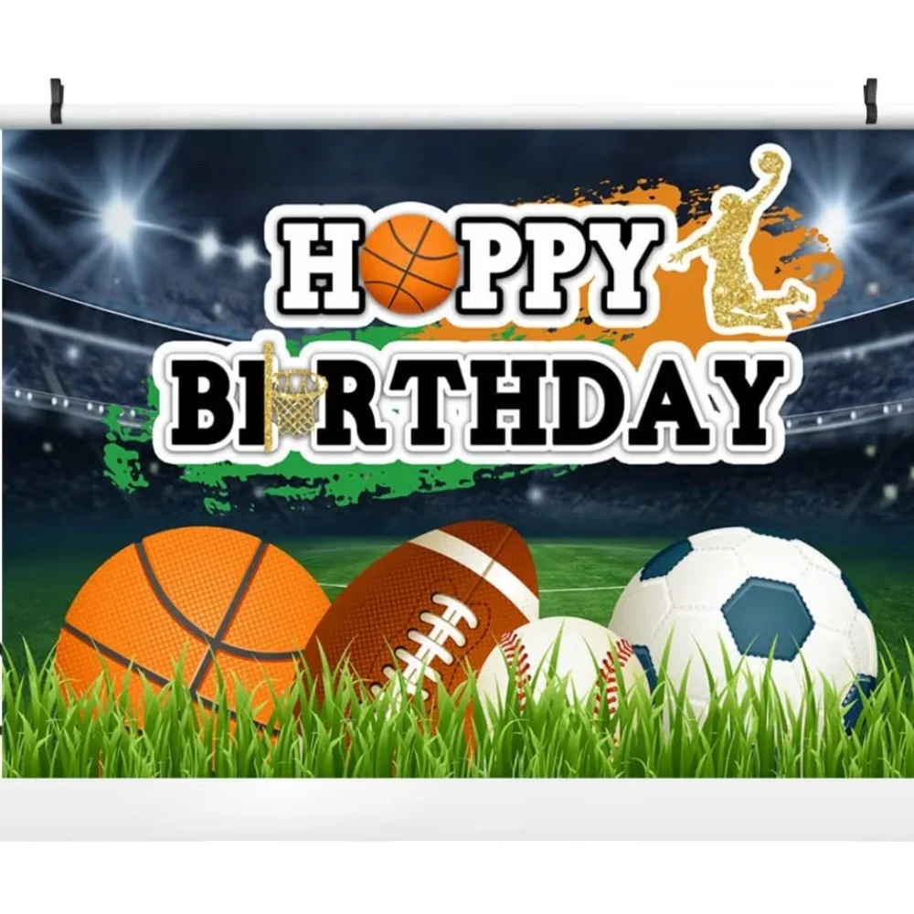 EUC Kids Sports Themed “Happy Birthday” Back Drop  Wall Banner‼️ Measures 48X72